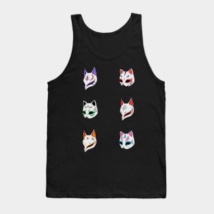 Kitsune neko mask colorful Tank Top